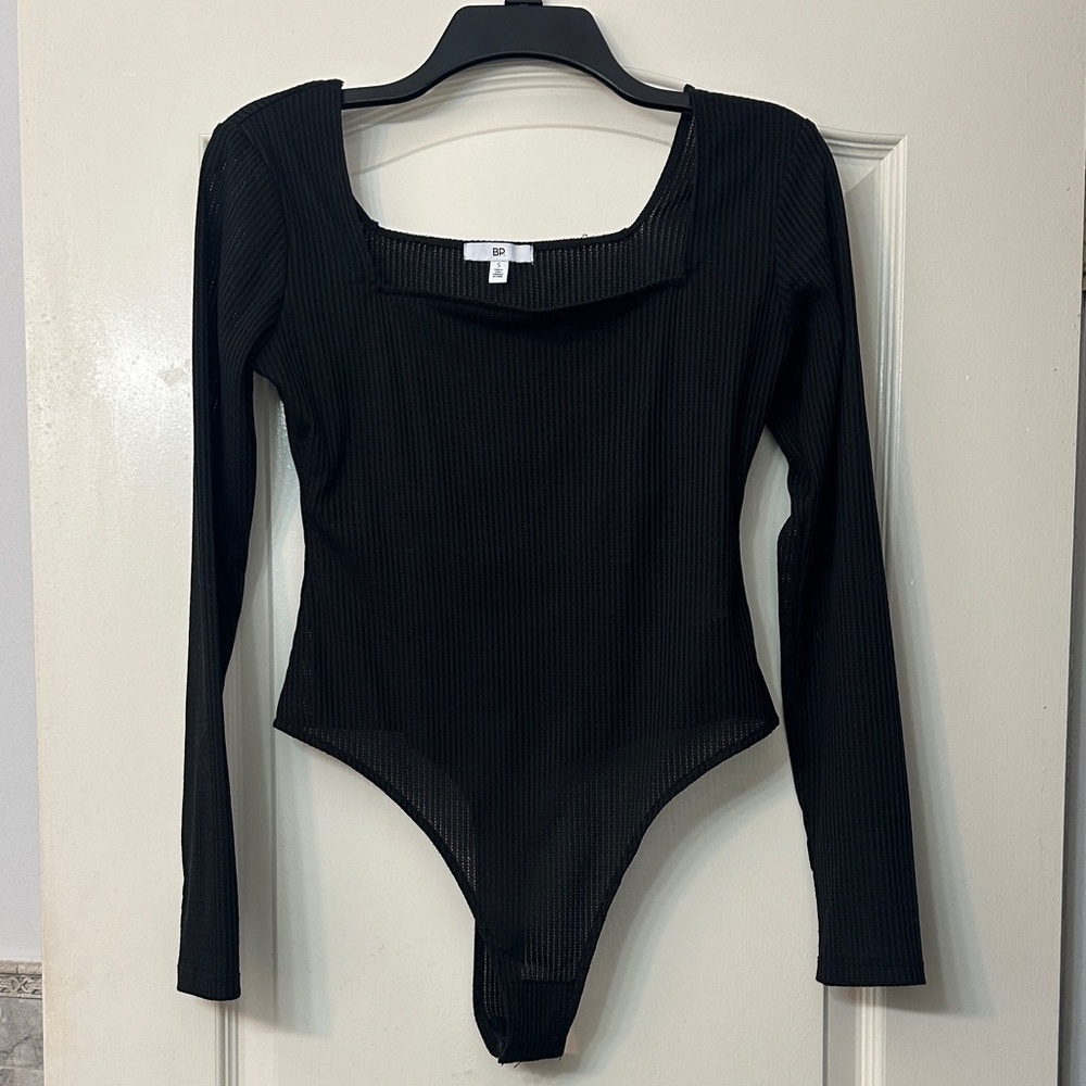 Black Mesh Long Sleeve Bodysuit